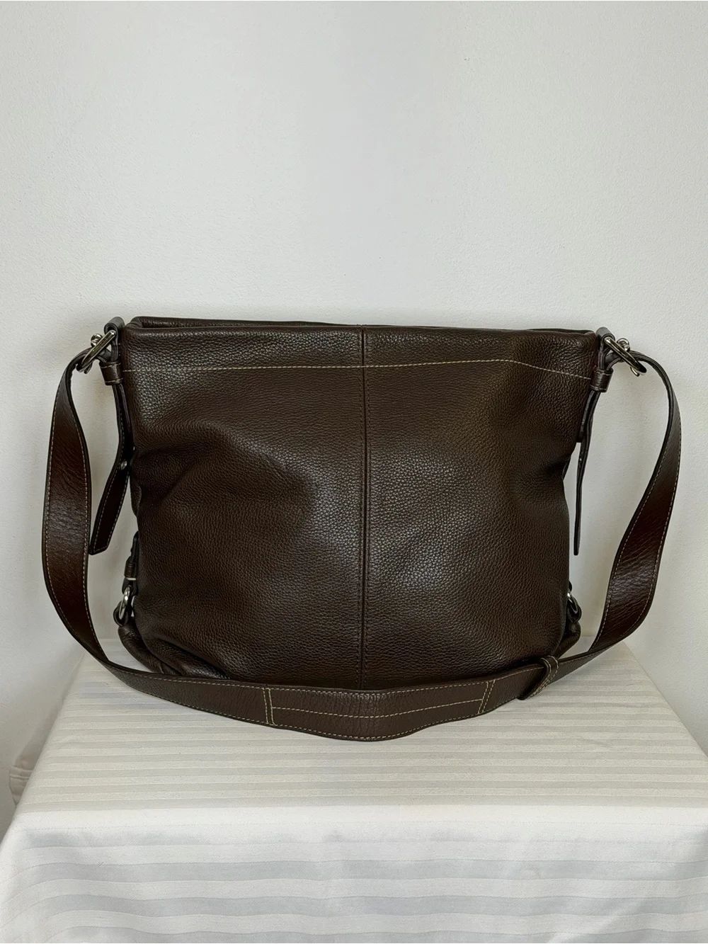 Coach Convertible Hobo/Shoulder/Crossbody Bag Timeless Brown Pebbled Leather